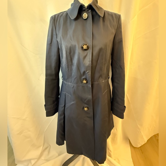 Laundry By Shelli Segal Jackets & Blazers - Laundry By Shelli Segal Blue Trench Coat size L